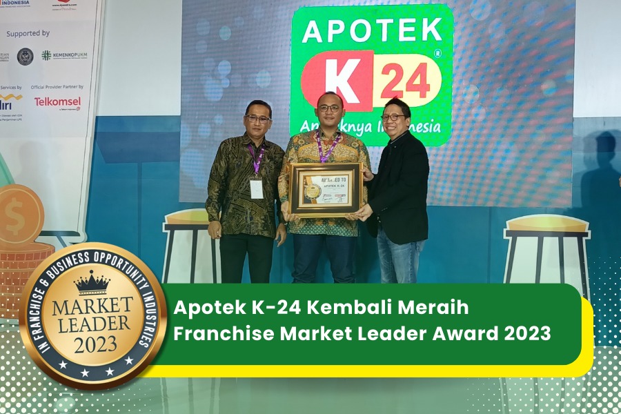 Apotek K-24 Raih Franchise Market Leader Award 2023!